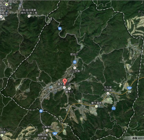 山間部に位置する、岐阜県土岐市曽木町
